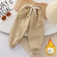 thumbnail image 4 of Pantalones de lana gruesa para niños, ropa de exterior para invierno, pantalones con puños de pelo de Camel para niños pequeños, ropa de abrigo de otoño e invierno para bebés, 4 of 5
