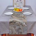 thumbnail image 3 of Marble Texture Linen Burlap Table Runner 14 x 72 Inch, Dinning Table Runner for Farmhouse, Wedding, Party, Barbecue - Marble Ink Texture Background Pattern Print Table Decor, 3 of 8