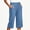 Light Blue women's high waisted capri jeans a1, variant on Cagogo Women's High Waisted Capri Jeans Shorts Casual Loose Fit with Pockets Button Denim Capri Pants Summer Vacation Beach Travel Trousers, Black L