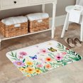 thumbnail image 2 of FJPT Non Slip Flannel Polyester Floor Mat With Floral And Butterfly Design For Bathroom Kitchen Bedroom Decor 31.5x19.7 inch, 2 of 5