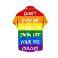 thumbnail image 5 of UVEASISHA Men's Rainbow Shirt,Mens Beach Shirts Gay Pride Rainbow Summer Short Sleeve Button Down Vacation Shirt Gift 2024,Multicolor,L, 5 of 5
