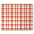 thumbnail image 1 of Plaid Mouse Pad, Retro-Modern Style Checkered Pattern Squares and Stripes Abstract Old Fashioned, Rectangle Non-Slip Rubber Mousepad, Orange White, by Ambesonne, 1 of 2