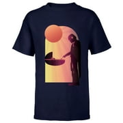 Star Wars The Mandalorian The Child Discovery Silhouette - Short Sleeve T-Shirt for Kids - Customized-Navy
