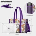 thumbnail image 5 of Teacher Tote Bag,Yorkie Dog and Flower Florals Teacher Utility Tote Bag,Large Work Tote Bags for Women with Multiple Pockets,Top Zipper Closure,13.8x10.6x6.7 Inch, 5 of 5