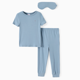 thumbnail image 1 of PatPat Pijamas ajustados sólidos de bambú viscosa para niños pequeños en set de 3 piezas con máscara para dormir, 1 of 3