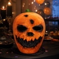 thumbnail image 7 of Scary Pumpkin Mask Halloween Jack-O-Lantern Evil Scary Face Latex Head Mask Creepy Masquerade Party Cosplay Costume Prop For Adults Holiday Dress Up, 7 of 7