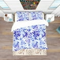 thumbnail image 3 of Designart 'Leaves and Flowers Pattern' Tropical Duvet Cover Set, 3 of 4