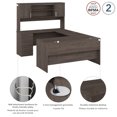 thumbnail image 6 of Bestar Ridgeley 65"W U-Shaped Computer Desk With Hutch, Medium Gray Maple, 6 of 7