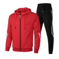 thumbnail image 4 of Conjunto de dos piezas 2024 con capucha y pantalones para hombre, chaqueta con capucha de color liso, ropa deportiva con cremallera, ropa deportiva para correr, ropa de fitness para hombre, 4 of 5