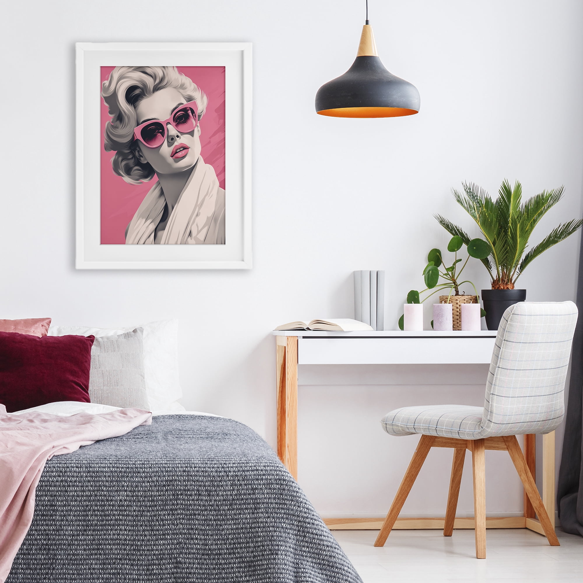 Stupell Industries Retro Chic Glamour White Framed Print Under Glass, design by Andrea Haase