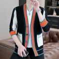 thumbnail image 4 of Con bolsillos Abrigos casuales de manga larga Otoño e invierno Diseñador Y2k Nuevo en Suéter para hombres Sudadera Cárdigan de punto abierto Hombre, 4 of 4