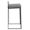 thumbnail image 3 of Fuji Contemporary Stackable Counter Stool in Black with Grey Faux Leather Cushion by LumiSource - Set of 2, 3 of 7