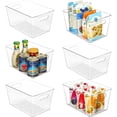 thumbnail image 1 of Clear Plastic Storage Bins for Pantry Food Storage Containers with Handle for Cabinet Kitchen Countertops Cupboard Fridge Pantry Organizers Large, 1 of 7