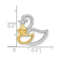 thumbnail image 2 of FJC Finejewelers 925 Sterling Silver Themed CZ Gold-tone Duck Slide 17.08 mm x 17.15 mm, 2 of 6