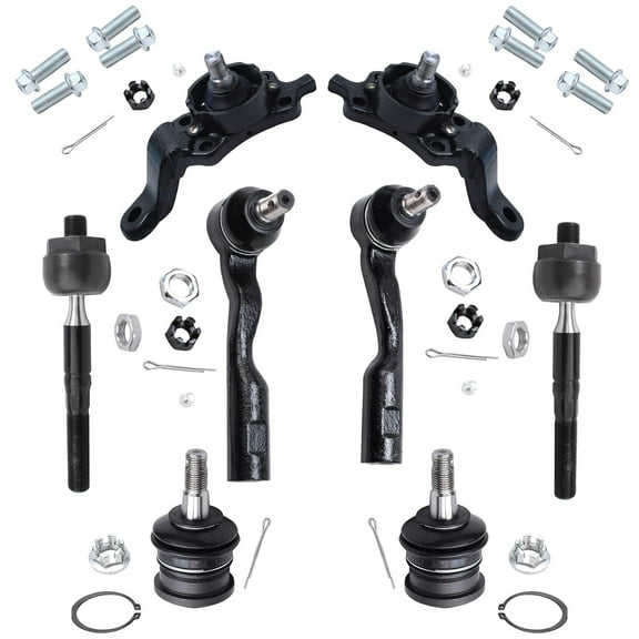 Detroit Axle - 8pc Front Suspension Kit for 2004-2006 Toyota Tundra, 2004-2007 Sequoia, 4 Upper Lower Ball Joints, 4 Inner Outer Tie Rods Replacement