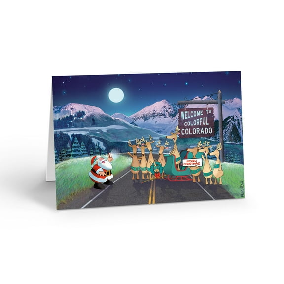 Welcome To Colorful Colorado- Christmas Card- 18 Colorado Christmas Cards and En