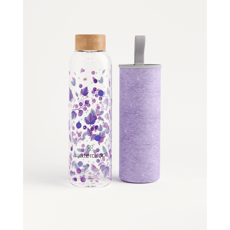 Waterdrop BPA Free Glass Water Bottle,Insulating Neoprene Sleeve