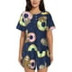 thumbnail image 1 of Fotbe Sloth with Donuts Conjunto de Pijama Estampado para Mujer, 2 Piezas, Ropa de Dormir con Camiseta de Manga Corta y Shorts Suaves-3X-Large, 1 of 6