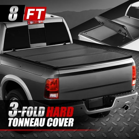 Nuvision for 94-23 Dodge Ram 1500 2500 3500 Truck 8Ft Bed Hard Tri-Fold Tonneau Cover