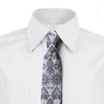 thumbnail image 2 of Paisley Necktie, Traditional Ethnic Flowers, Dress Tie, 3.7", White Multicolor, by Ambesonne, 2 of 3