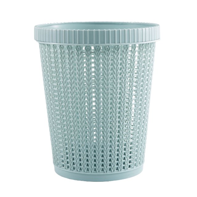 Bearachild Cesta de papel con cubo de basura hueco para espacios limpios, cesta de basura práctica y práctica Suministros de limpieza para el hogar Azul S