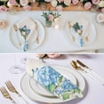 thumbnail image 2 of Blue Floral Cloth Napkins, Summer Botanical Hydrangeas Butterfly Washable and Reusable Dinner Napkins Set of 4, Table Napkin for Kitchen Party Birthday Wedding Hotel Housewarming 20"x20", 2 of 8
