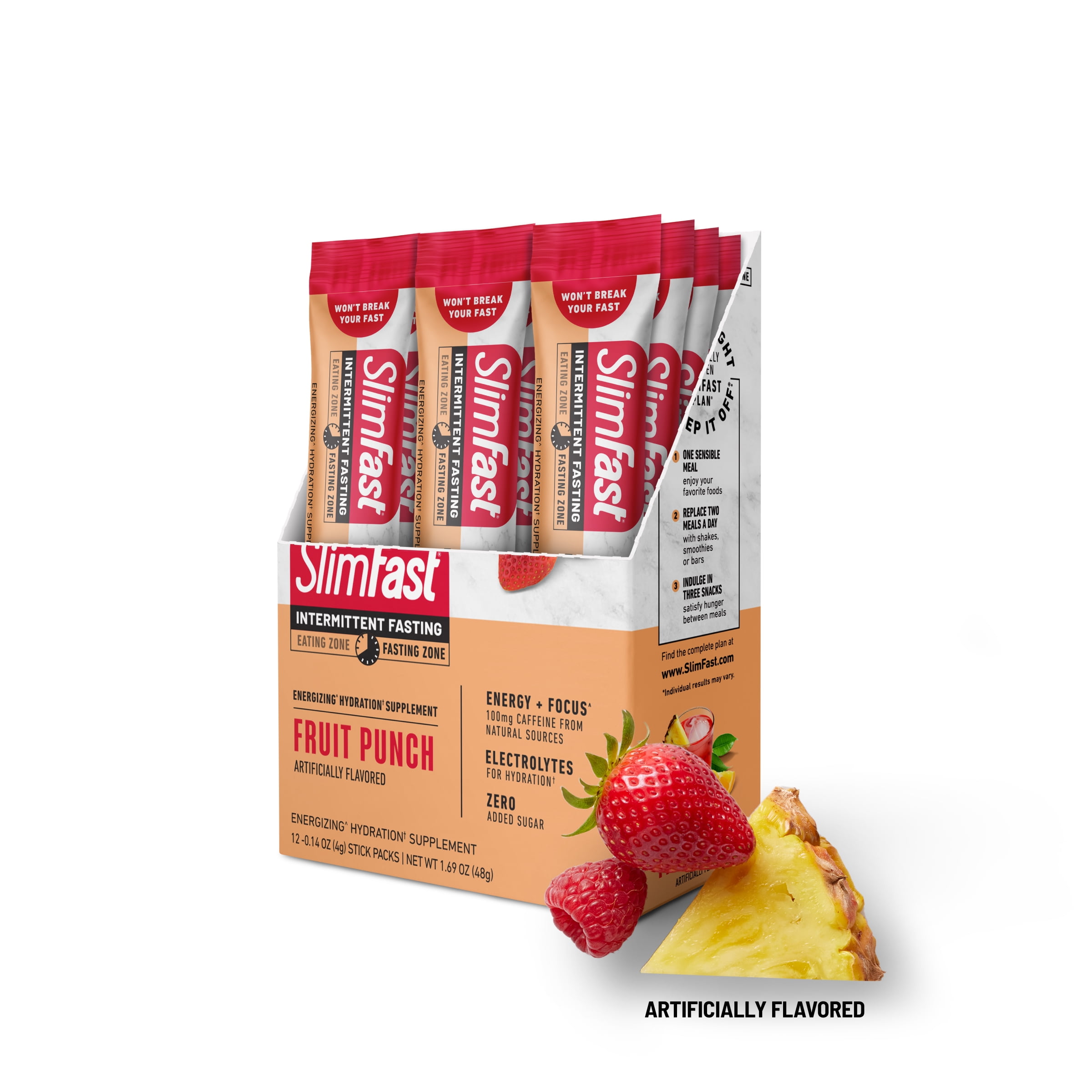 SlimFast, Intermittent Fasting Energizing Hydration Drink Mix, Fruit