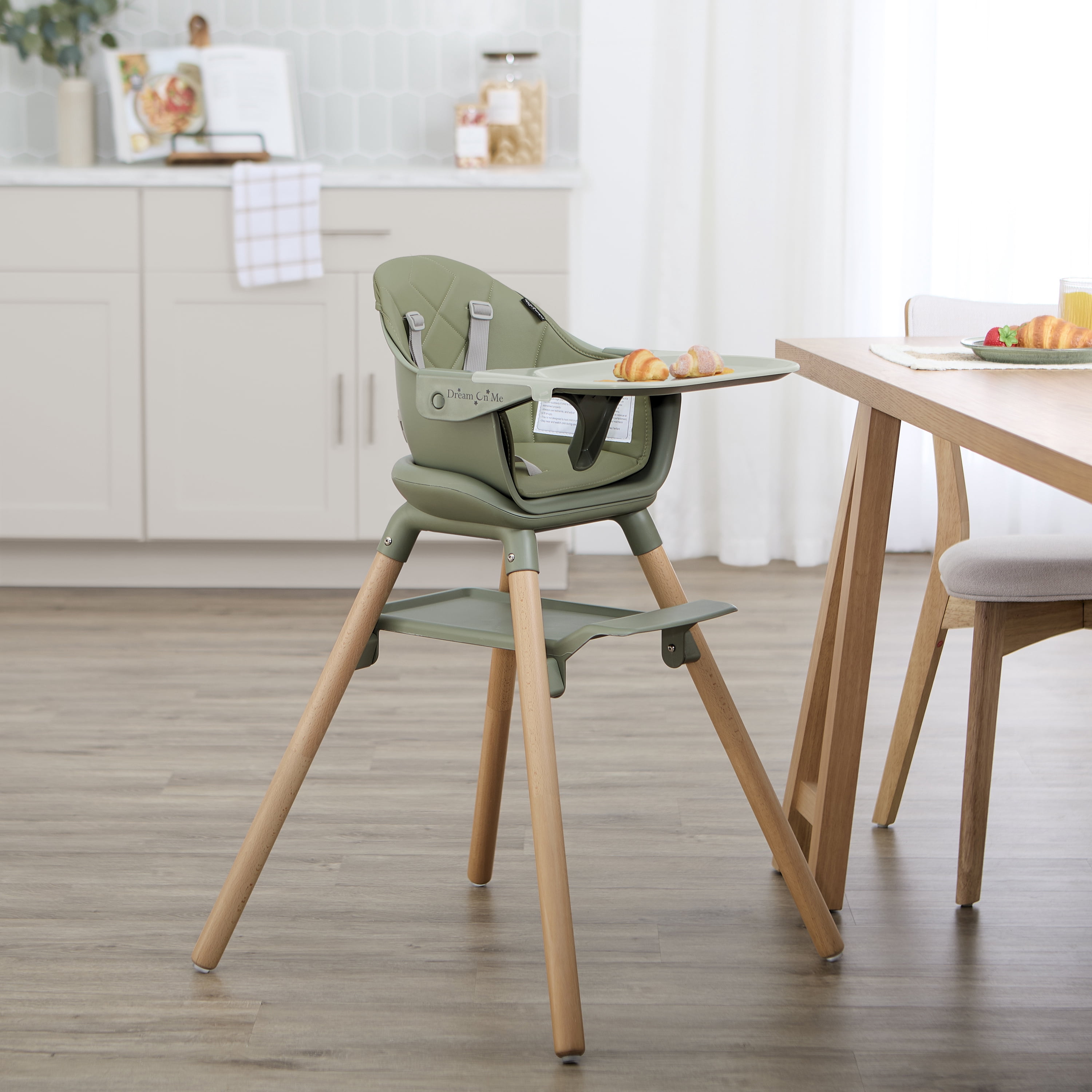 Dream On Me Nibble Nest 3-in-1 Highchair, Green