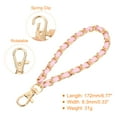 thumbnail image 2 of Uxcell Chain Strap Wristlet, 7" Hand Wrist Lanyard Leather Wristlet Strap for DIY, Gold, Pink, 2 of 7