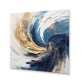 thumbnail image 2 of Designart "A Spiral in Dark Blue and Gold IV" Abstract Spirals Metal Wall Art Prints, 2 of 5