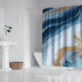 thumbnail image 2 of Blue Gold Wave Marble Pattern Shower Curtain 84"x72" ,Bathroom Decorative Shower Curtains Set with 12 Hooks,Modern Waterproof Washable Shower Curtain, 2 of 6