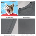 thumbnail image 4 of Coolnut Men's T Shirt Odor Protection Short, Cat And Fish Collage Mens Short Sleeve Tees, Grey Crew-Neck Casual Tee Shirts, 2XL, 4 of 6