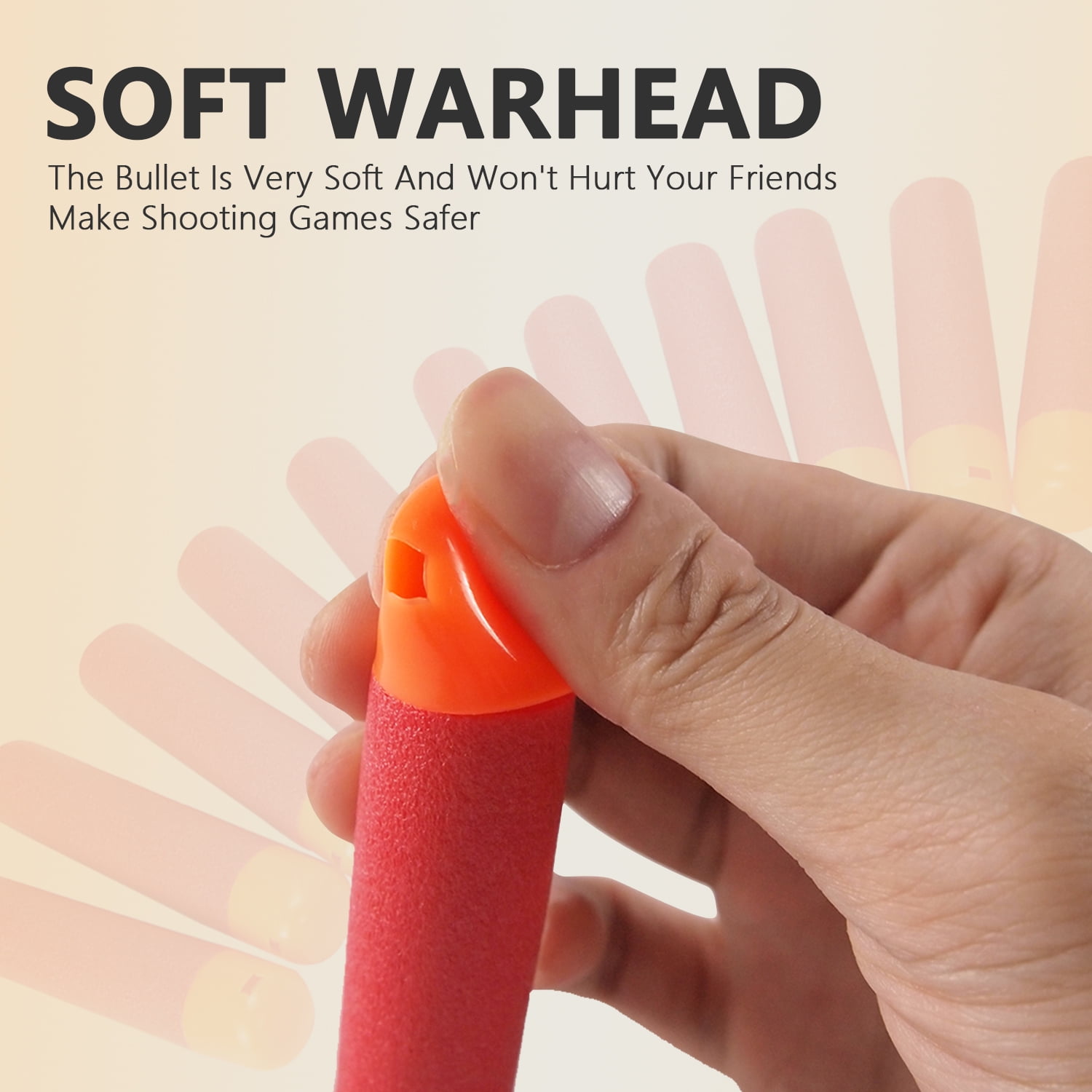 BOROLA 36PCS 9.5CM Hollow Warhead Soft Sponge Foam Filled Dart Bullet Compatible For Nerf Mega Series Blaster(Blue)