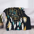 thumbnail image 3 of Uemuo Boho Dreamcatcher Printed Throw Blanket for Couch, Fluffy Fuzzy Blankets for Bed, Sofa, Cozy Flannel Faux Fur Blanket-50"x40", 3 of 6