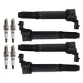 thumbnail image 2 of NAVOROGE 4pcs ignition coils+ 4pcs Iridium Spark Plugs for Fiat 500 2012-2017 UF649+97637, 2 of 6