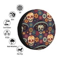 thumbnail image 4 of Honeii Skulls and Flowers Print Tire Covers, Waterproof Anti-UV Sun Snow Rain Tire Covers for Trailers, RV, Camper, SUV, Truck-17 inch, 4 of 6