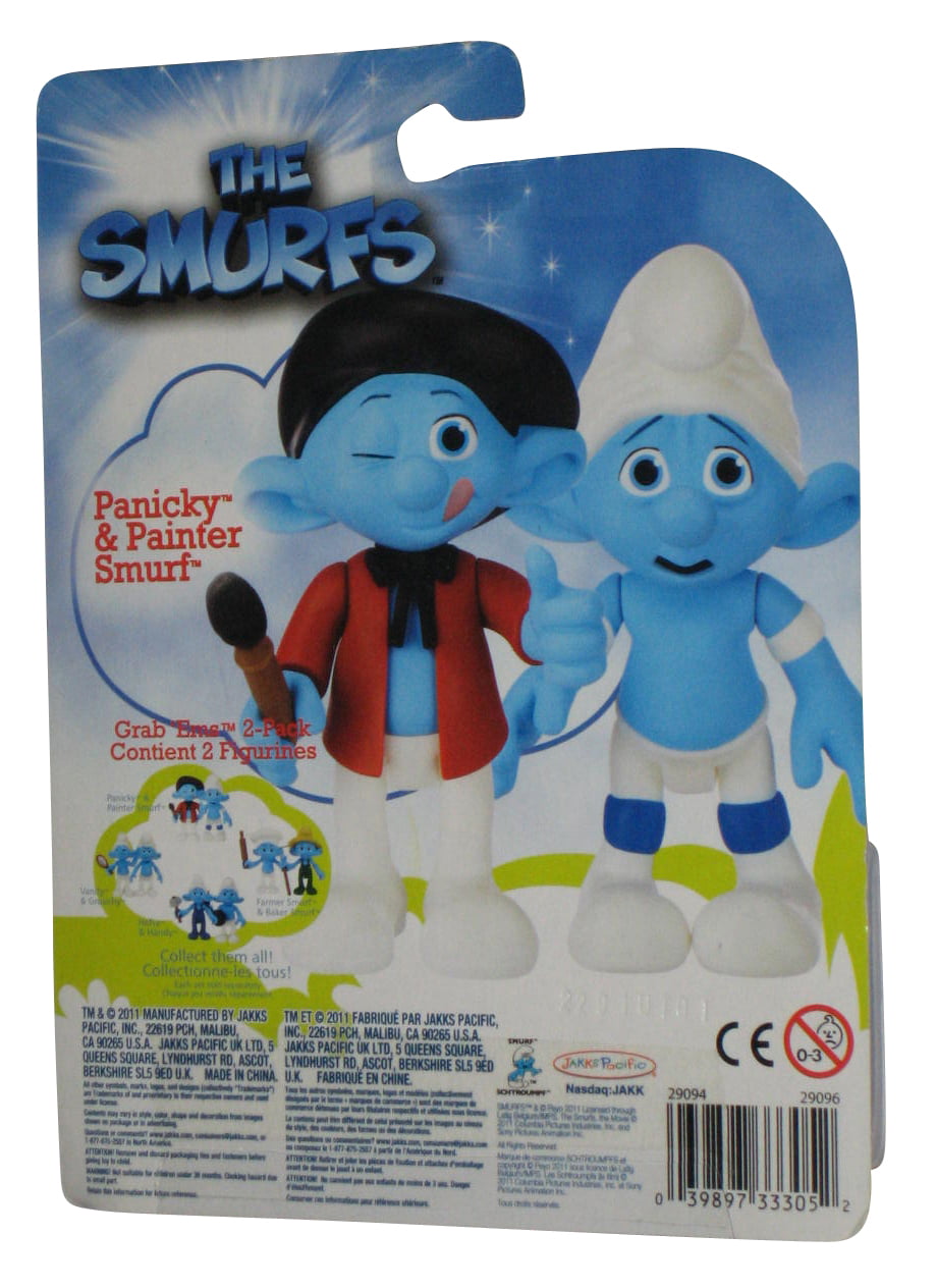 The Smurfs Grab Ems 2-Pack Wave #1 Smurfetee & Painter 100% Brand New 