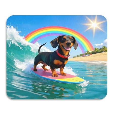 

ALAZA Dish Drying Mat for Kitchen Dachshund Dog Surfing Counter Absorbent Draining Pad 23.6 x19.7