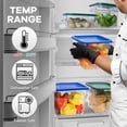 thumbnail image 3 of TSUBOR 4 Pack Food Storage Containers with Green Lids, 4.0 Qt - Square, Clear, Polycarbonate, for Restaurant Commercial Kitchen a, 3 of 6