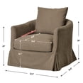 thumbnail image 3 of Brown Polyester Upholstered Swivel Barrel Armchair with Removable Washable Slipcover for Living Room, Bedroom, Feather Blend Cushion, Solid Wood Frame, Pillow Back, Fully Assembled, 3 of 14