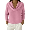 thumbnail image 3 of Women's Casual Long Sleeve Pullover Sweatshirt Hoodie Loose Fit Soft Fleece Warm Fall Winter Fashion | CSEONE,Pink XL, 3 of 9