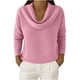 thumbnail image 2 of Uootdi Women's Waffle Knit Tops Cowl Neck Long Sleeve Clothes Trendy Casual Loose Relaxed Fit Knit Pullover Gift, 2 of 8
