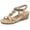 Beige, variant on Womens Wedge Sandals Bohemian Beaded Elastic Ankle Strap Comfort Low Heel Summer Casual Dressy Shoes