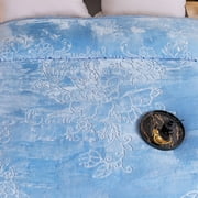 DBOZE King Size Fleece Blanket (85x95) – 12lbs Heavyweight, 2-Ply Thick Korean Mink, Ultra Soft & Silky Warm Winter Blanket – Blue