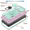 thumbnail image 3 of Military Grade Drop Impact for Samsung Galaxy A32 5G Camera Lens Slide Protection Case 360 Metal Rotating Ring Kickstand Holder Armor Shockproof Case For Samsung Galaxy A32 5G,
Mint + Pink, 3 of 11