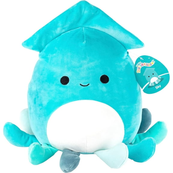 Squishmallows 10-Inch Sky The Squid - Official Jazwares Plush - Collectible Soft Squishy Stuffed Animal Toy - Add to Your Squad - Great Gift for Kids, Girls & Boys