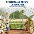 thumbnail image 4 of 8×10 FT Greenhouse, Large Walk in Greenhouses for Outdoors and Garden Planting, Polycarbonate Greenhouse with Enhanced Aluminum Frame, Green Houses with Upgraded Floor Spikes and Roof Vent, Silve, 4 of 6