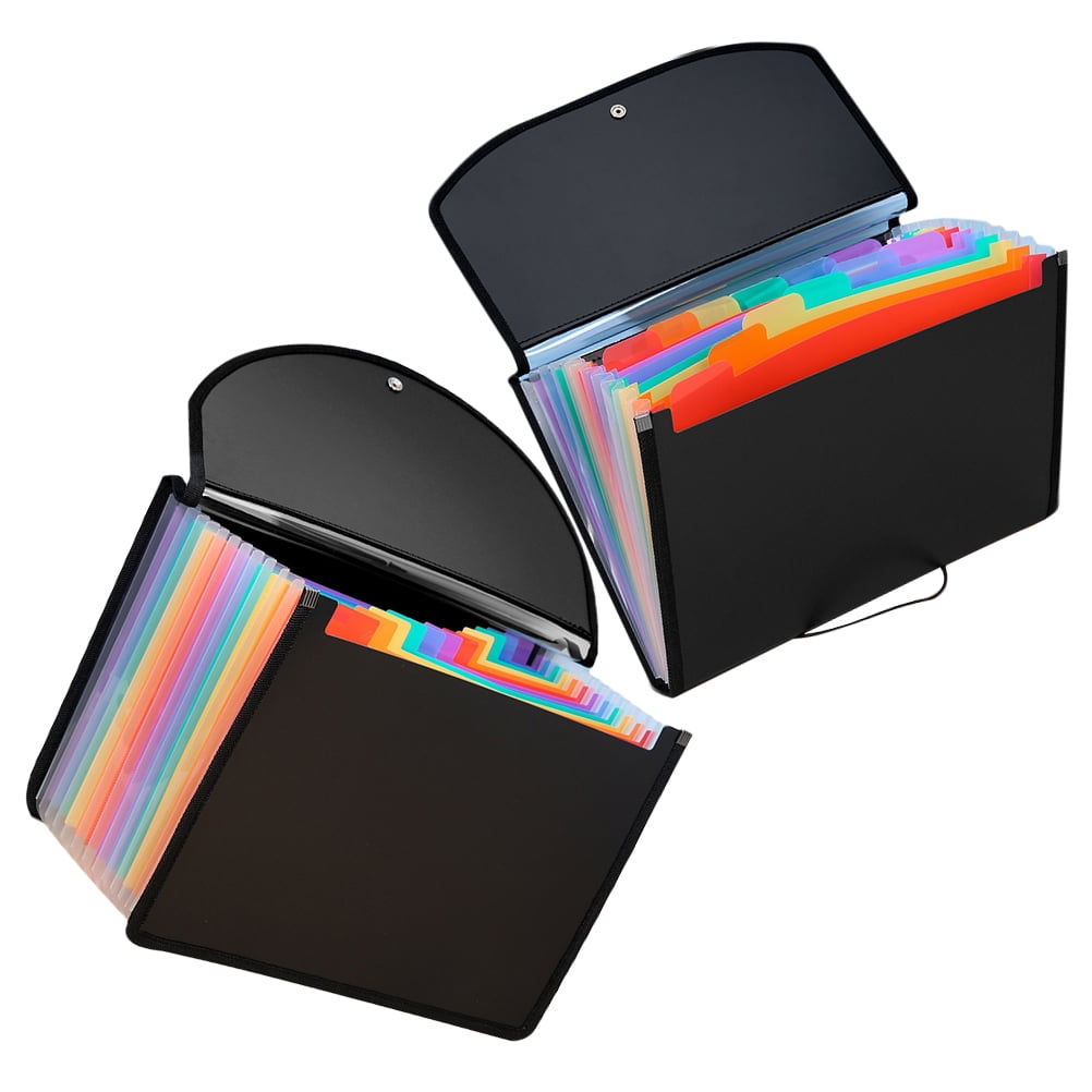 HOMEMAXS 2pcs File Folder File Storage Bag Accordion File Folder Accordion File Organizer Document Organizer