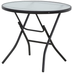 

Living Accents Living Accents - TGS32ZD - Round Black Glass Folding Table