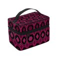 thumbnail image 4 of Handbag Travel Bag Cosmetic Bag 9×6.3×6.7in Multi-Function Bag Large Capacity For Camping Travel Family Travel Darkmagenta Geometric Patterns_2, 4 of 6